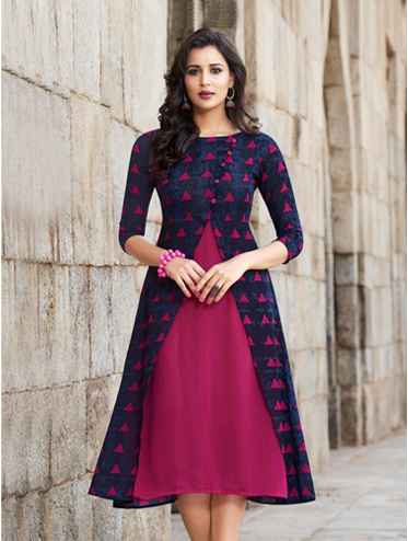 Long Kurti With Abstruct Design