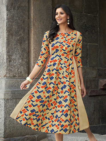 Long Kurti With Abstruct Design