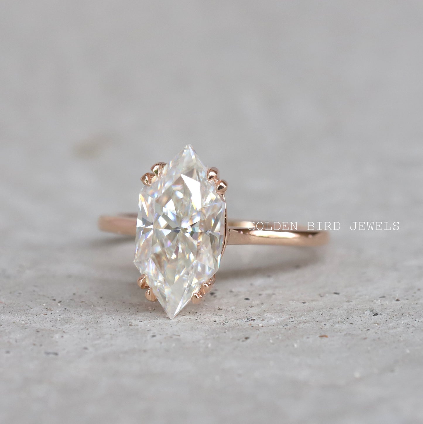 Dutch Marquise Solitaire Ring in 9K