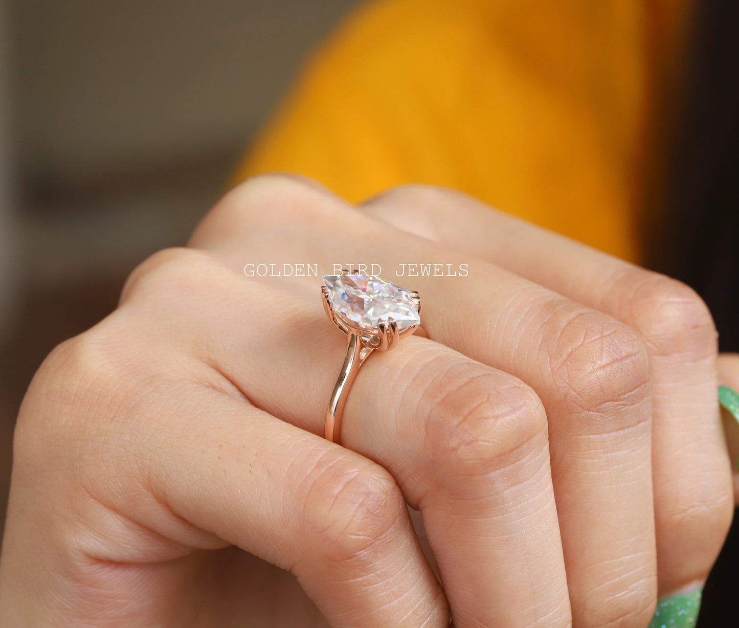 Dutch Marquise Solitaire Ring in 18K